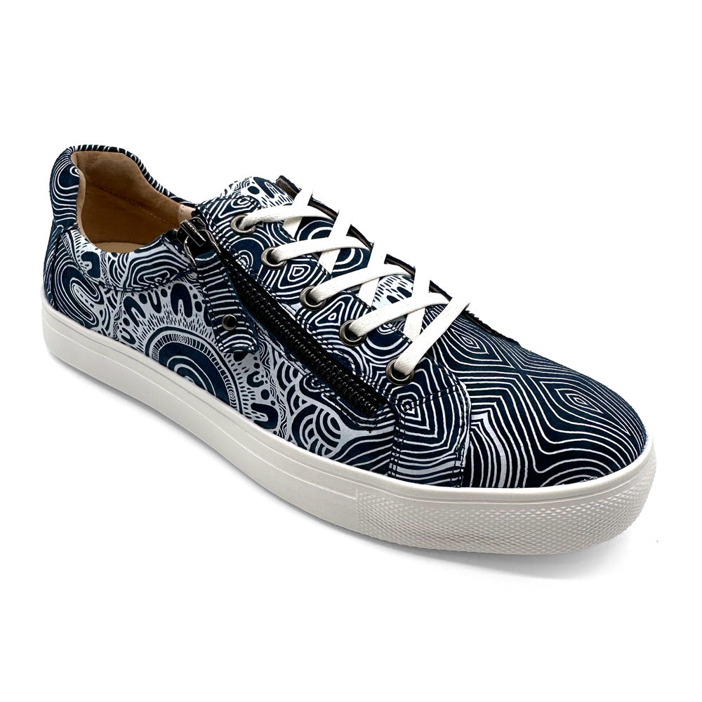 Klouds Cara Kard Print Ningaloo Blue Natural Fit Footwear