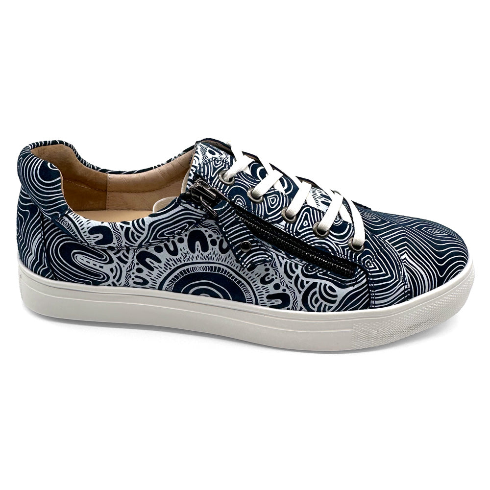 Klouds Cara Kard Print Ningaloo Blue Natural Fit Footwear