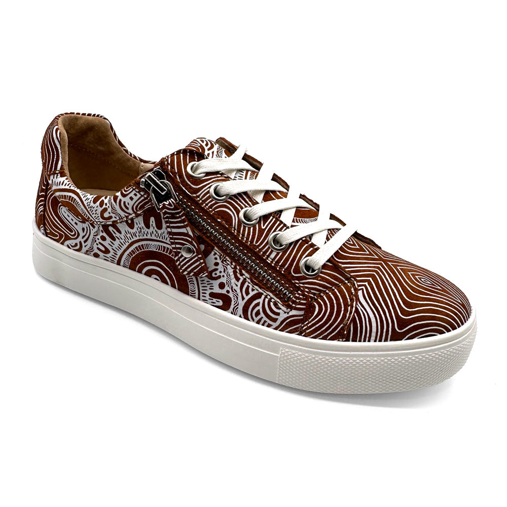 Klouds Cara Kard Print Purnululu Rust Natural Fit Footwear