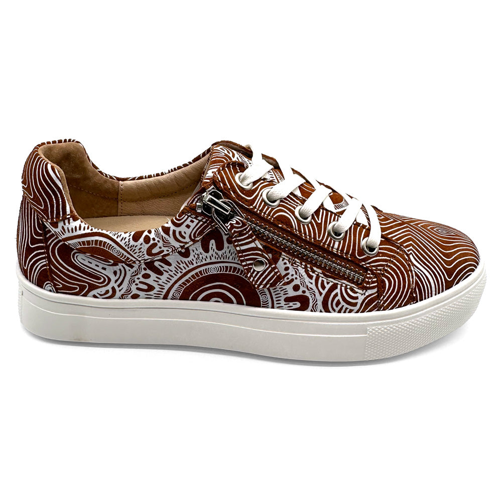 Klouds Cara Kard Print Purnululu Rust Natural Fit Footwear