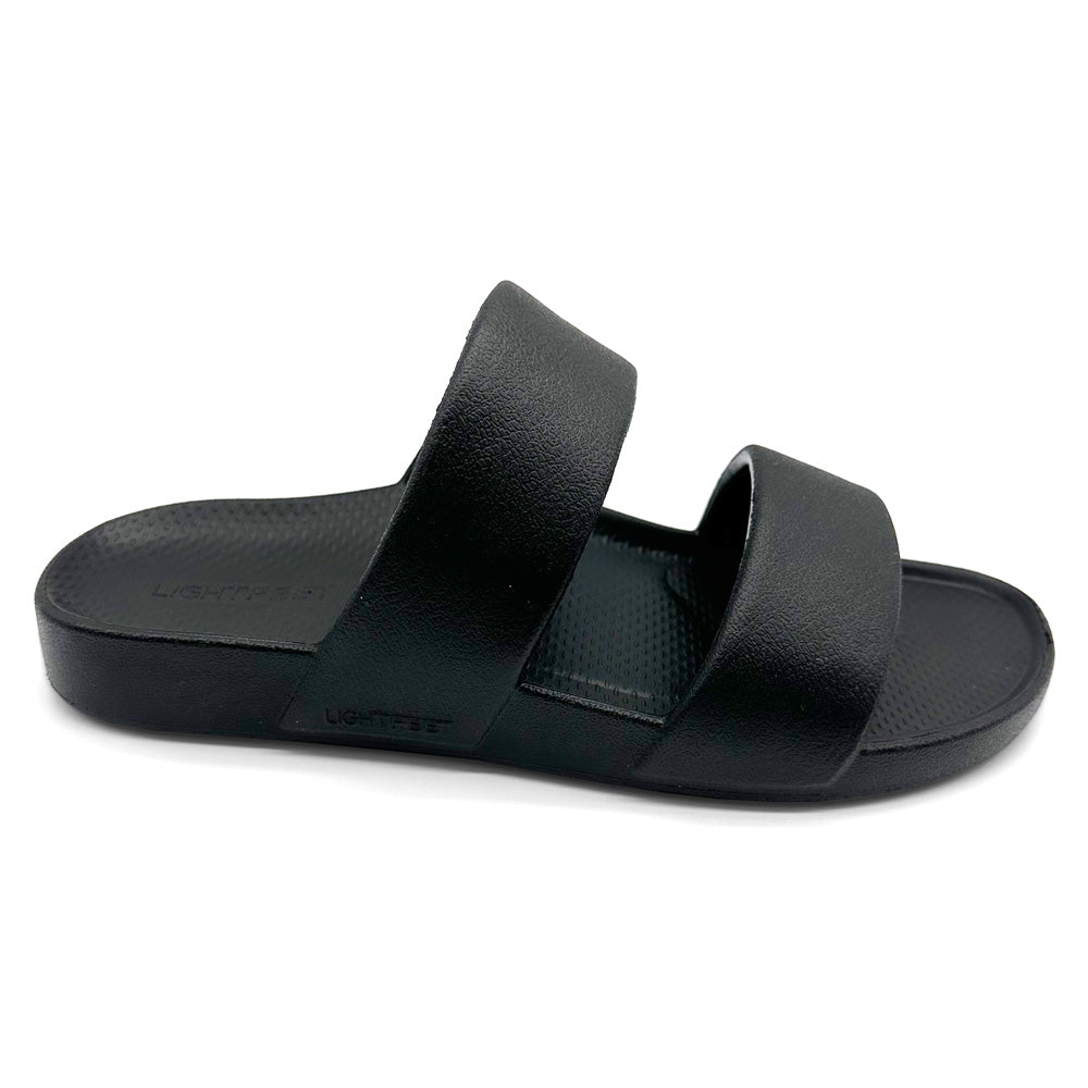 Lightfeet Women's Slide Two Strap Black Natural Fit Footwear