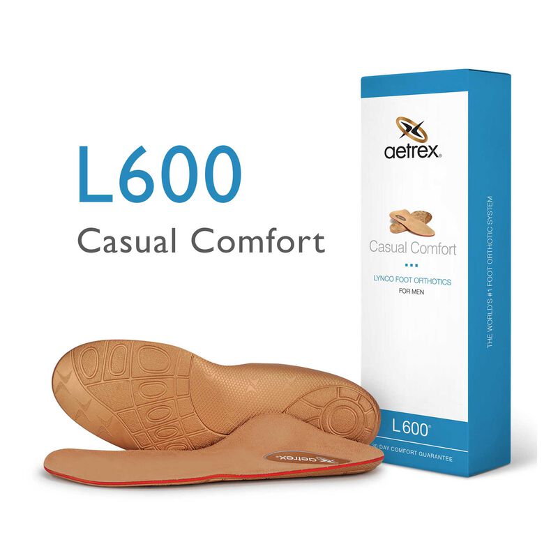 Aetrex Men's Casual Insole- Neutral (L600)  Natural Fit Footwear