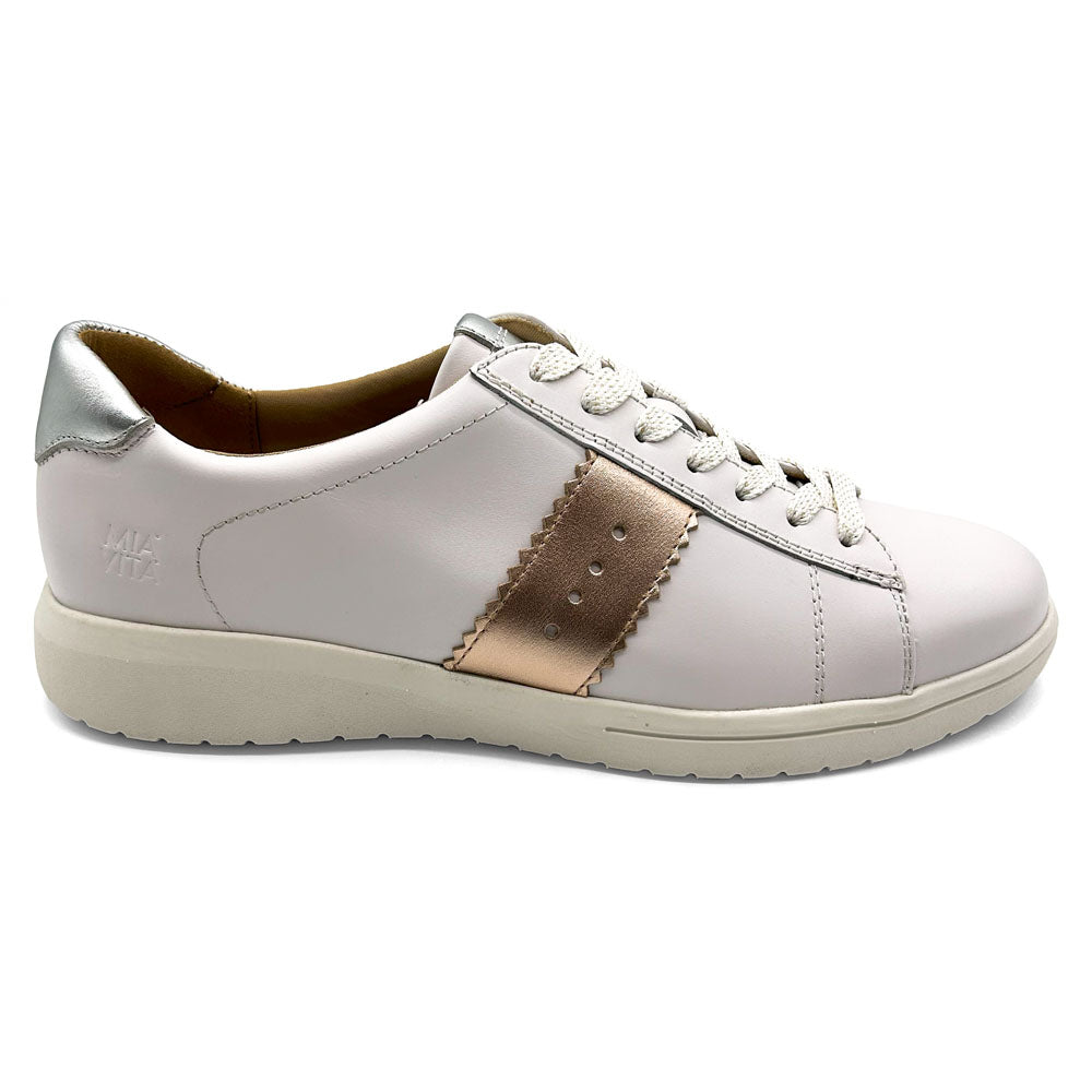 Mia Vita Women's Brooklyn White  Natural Fit Footwear