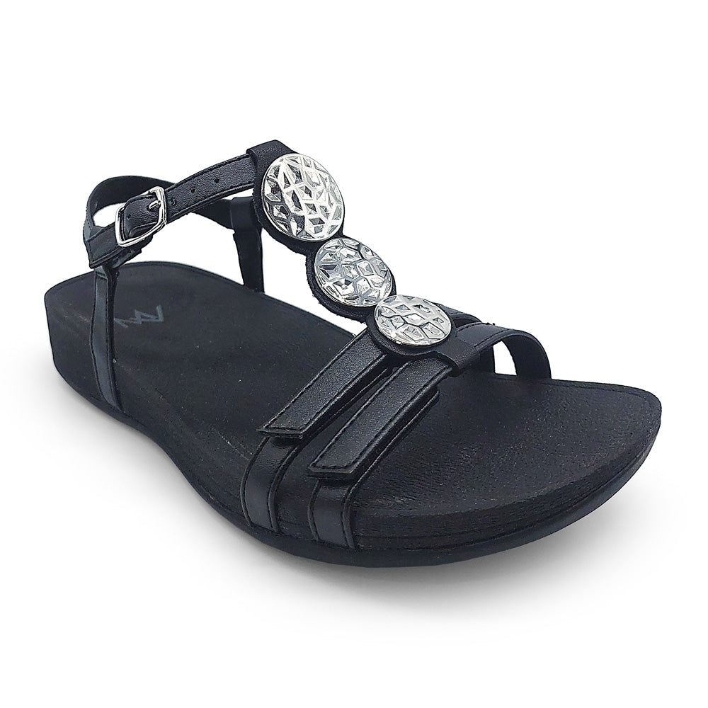 Mia Vita Women's Ayla Black  Natural Fit Footwear