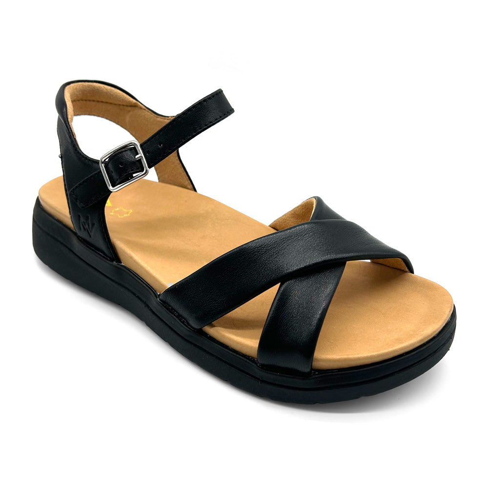 Mia Vita Women's Blaire Black Natural Fit Footwear