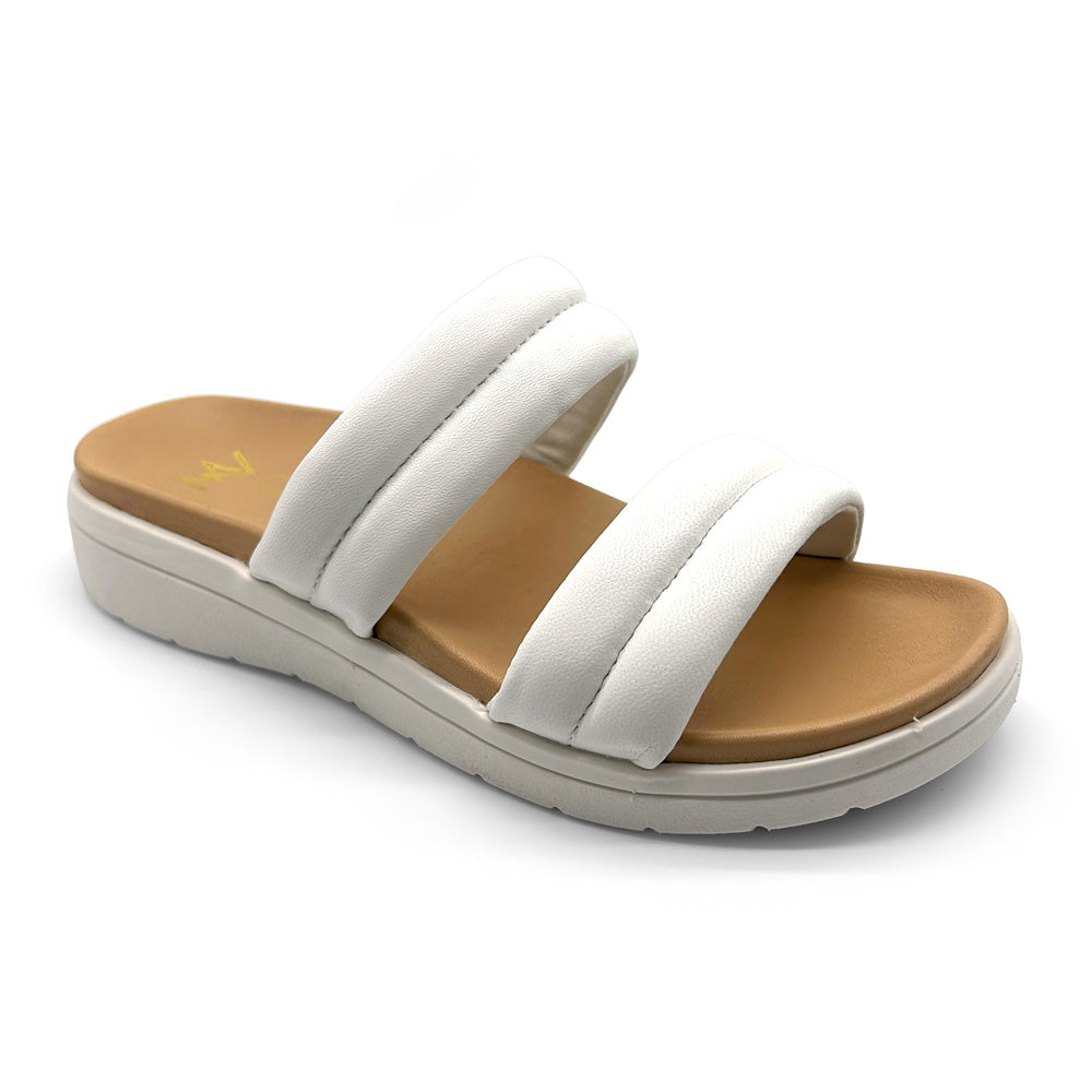 Mia Vita Women's Bonny White  Natural Fit Footwear