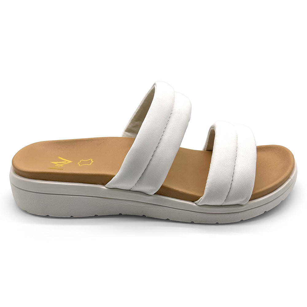 Mia Vita Women's Bonny White  Natural Fit Footwear