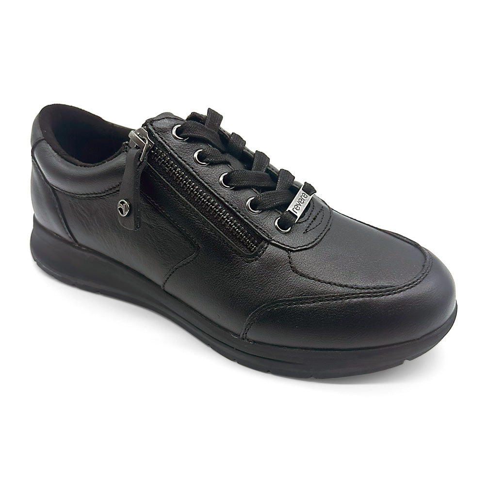 Revere Women's Boston Wide Black French  Natural Fit Footwear