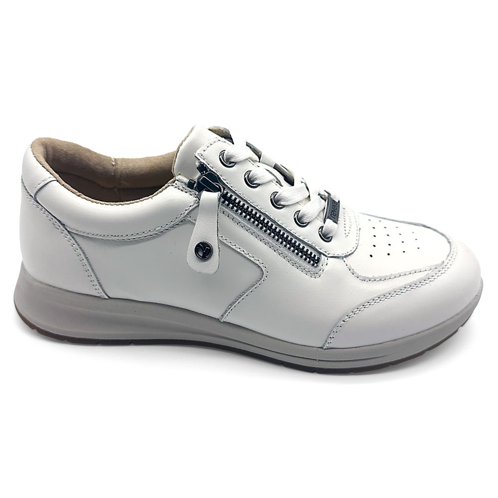 Revere Women's Boston Wide White Punched  Natural Fit Footwear
