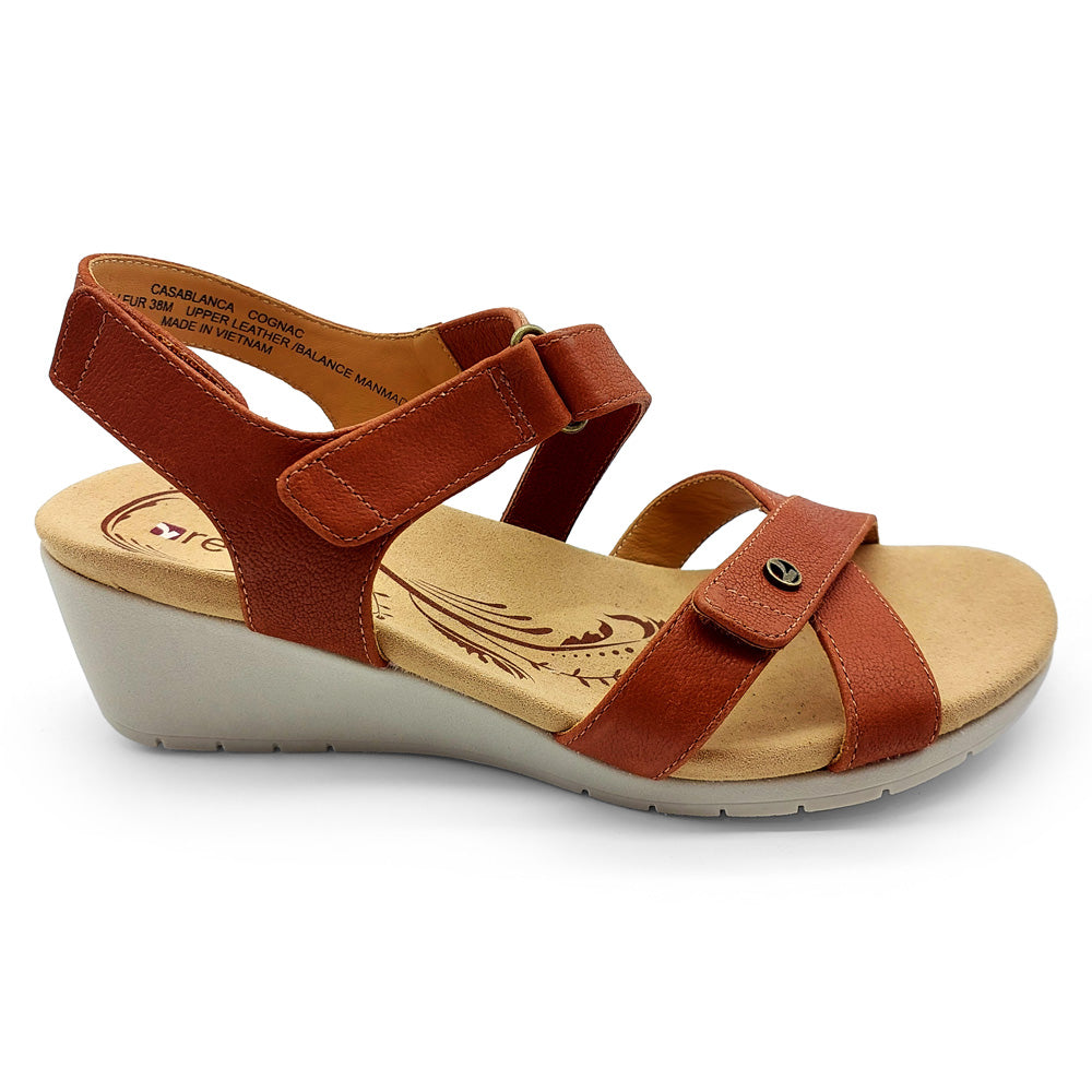 Revere Women's Casablanca Cognac  Natural Fit Footwear