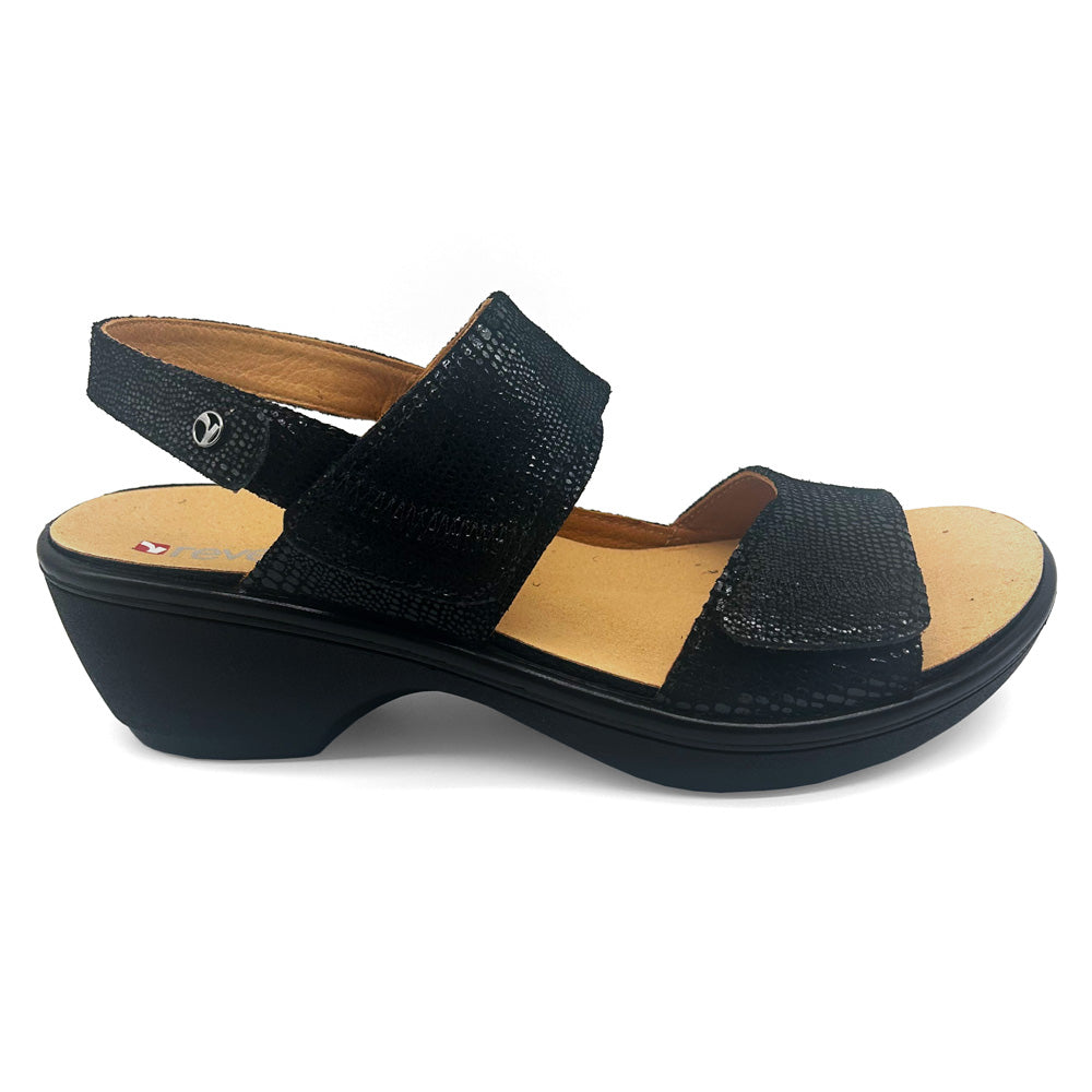 Revere Women's Rosario Black Lizard Wide