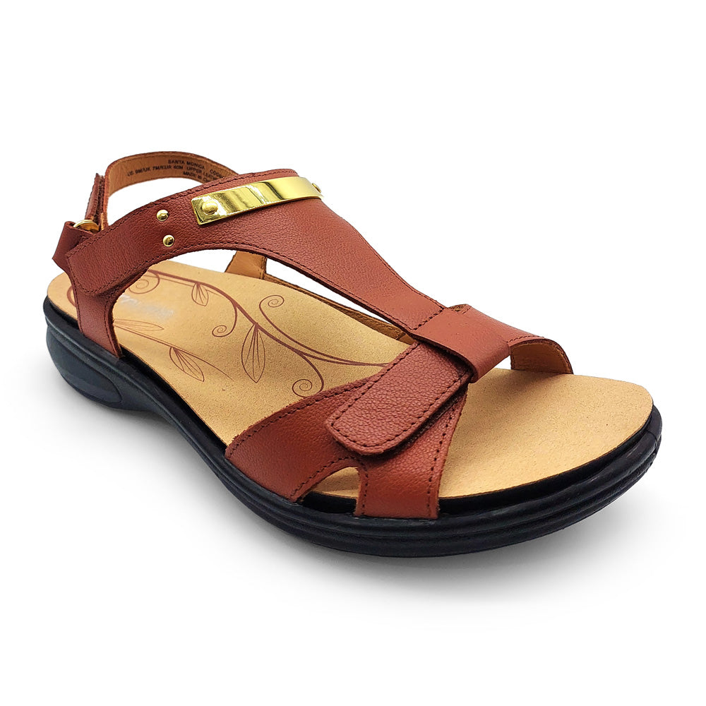 Revere Women's Santa Monica Cognac Natural Fit Footwear