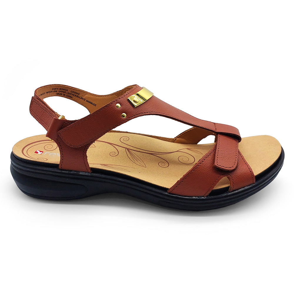 Revere Women's Santa Monica Cognac Natural Fit Footwear