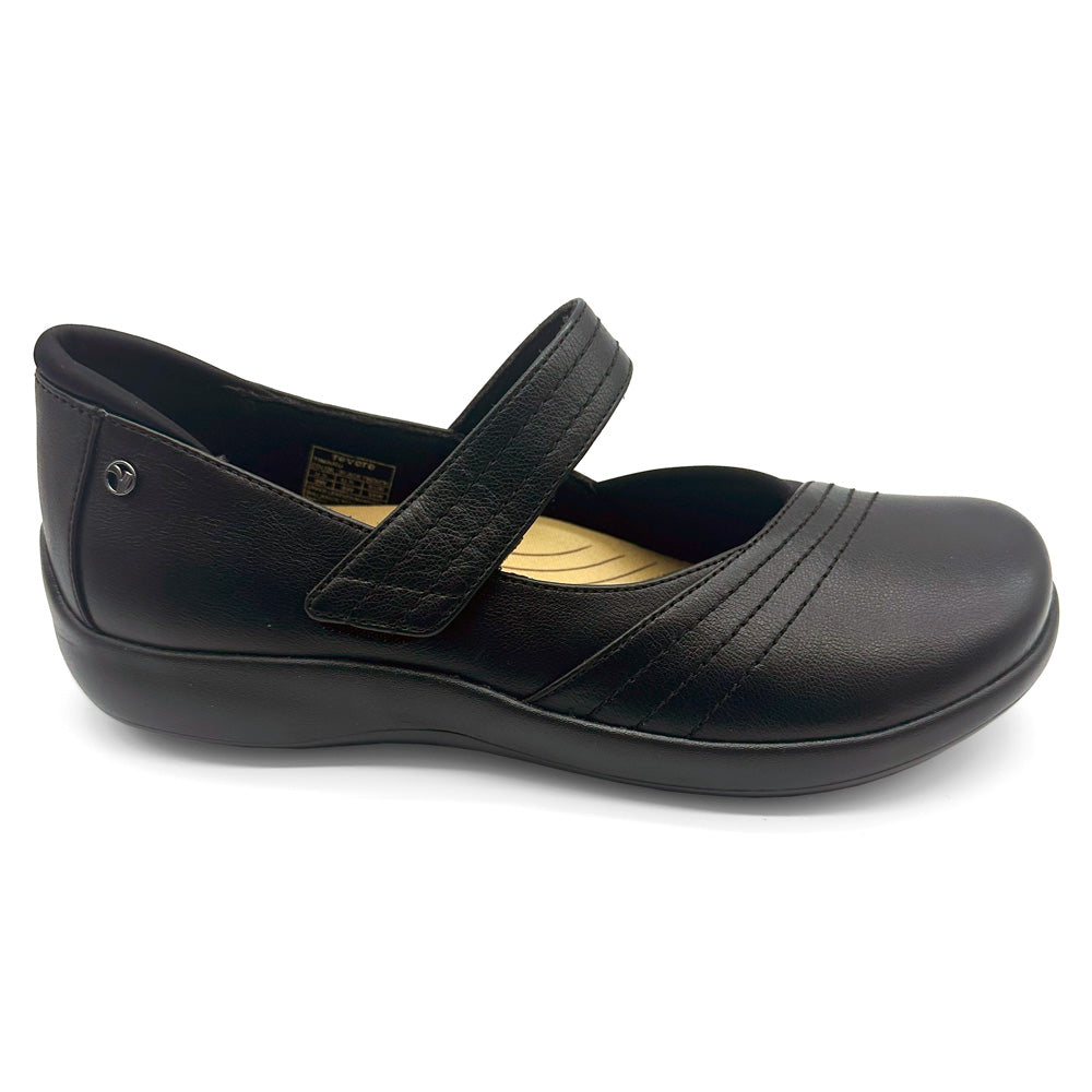 Revere Women's Timaru Wide Black French Natural Fit Footwear