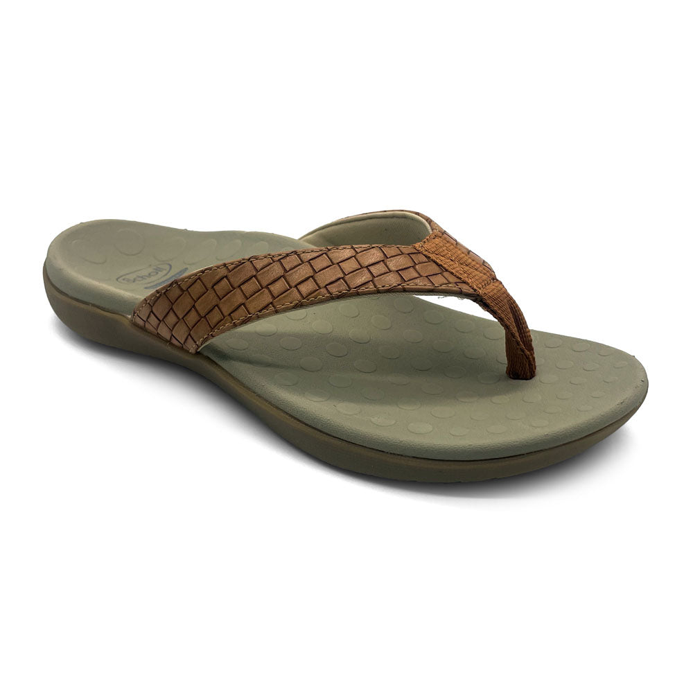 Scholl Orthaheel Women's Sonoma II Brick Brown Arch Thongs