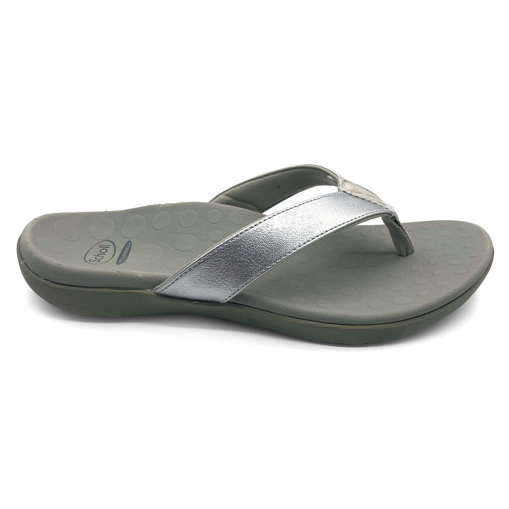 Scholl Orthaheel Women's Sonoma II Smooth Silver Natural Fit Footwear