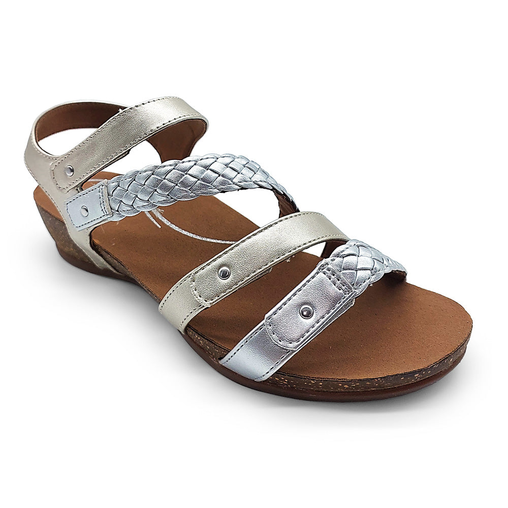 Scholl Orthaheel Women's Josie Metallic Multi  Natural Fit Footwear