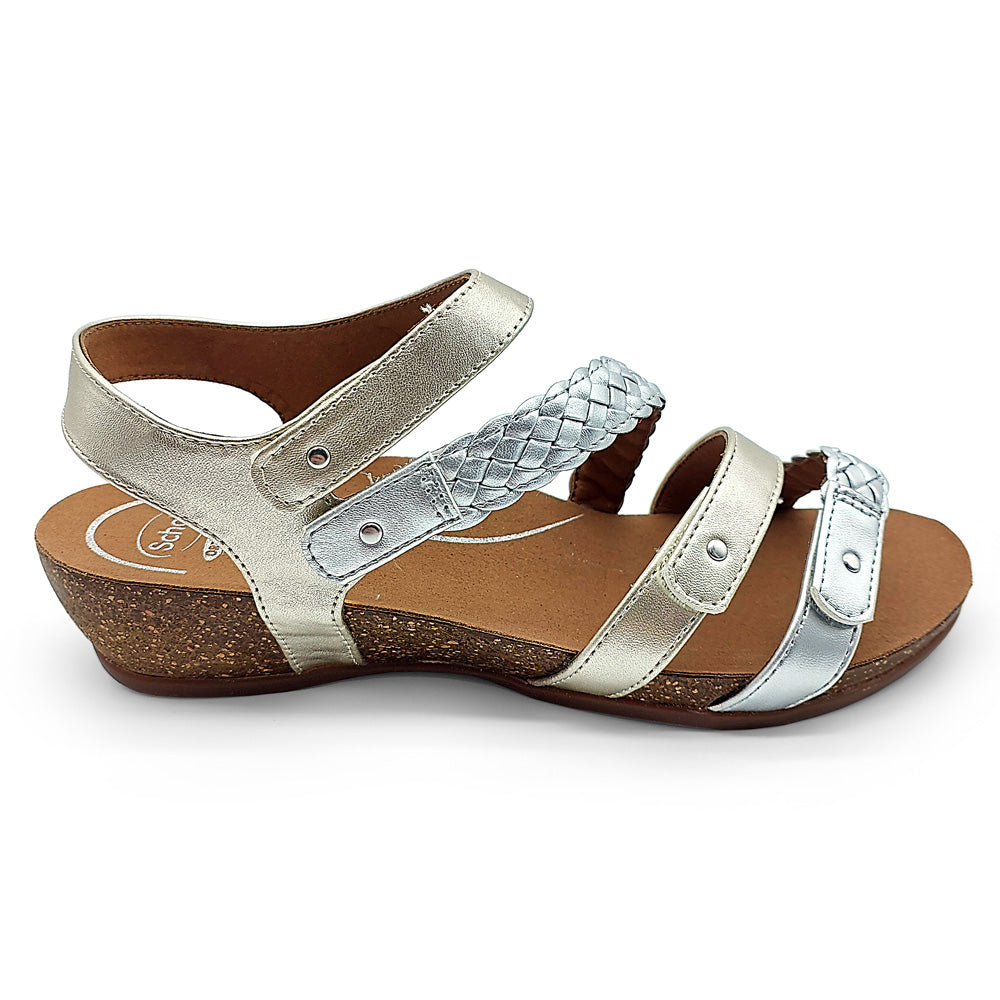 Scholl Orthaheel Women's Josie Metallic Multi  Natural Fit Footwear