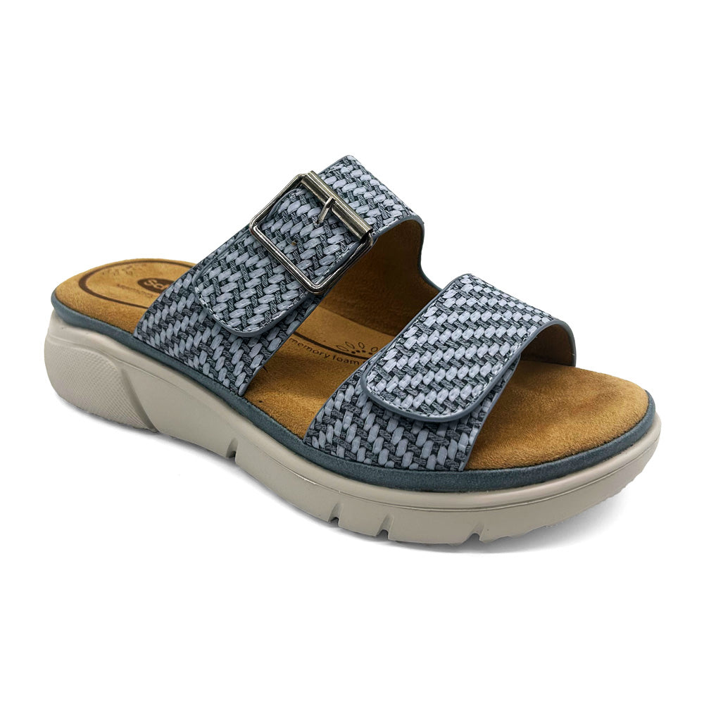 Scholl Orthaheel Women's Rage Denim Raffia