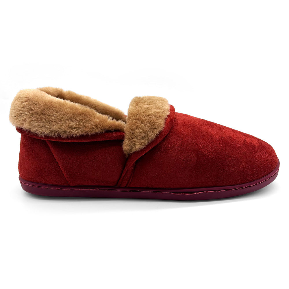 Scholl Orthaheel Women's Snuggle II Slipper Red Natural Fit Footwear