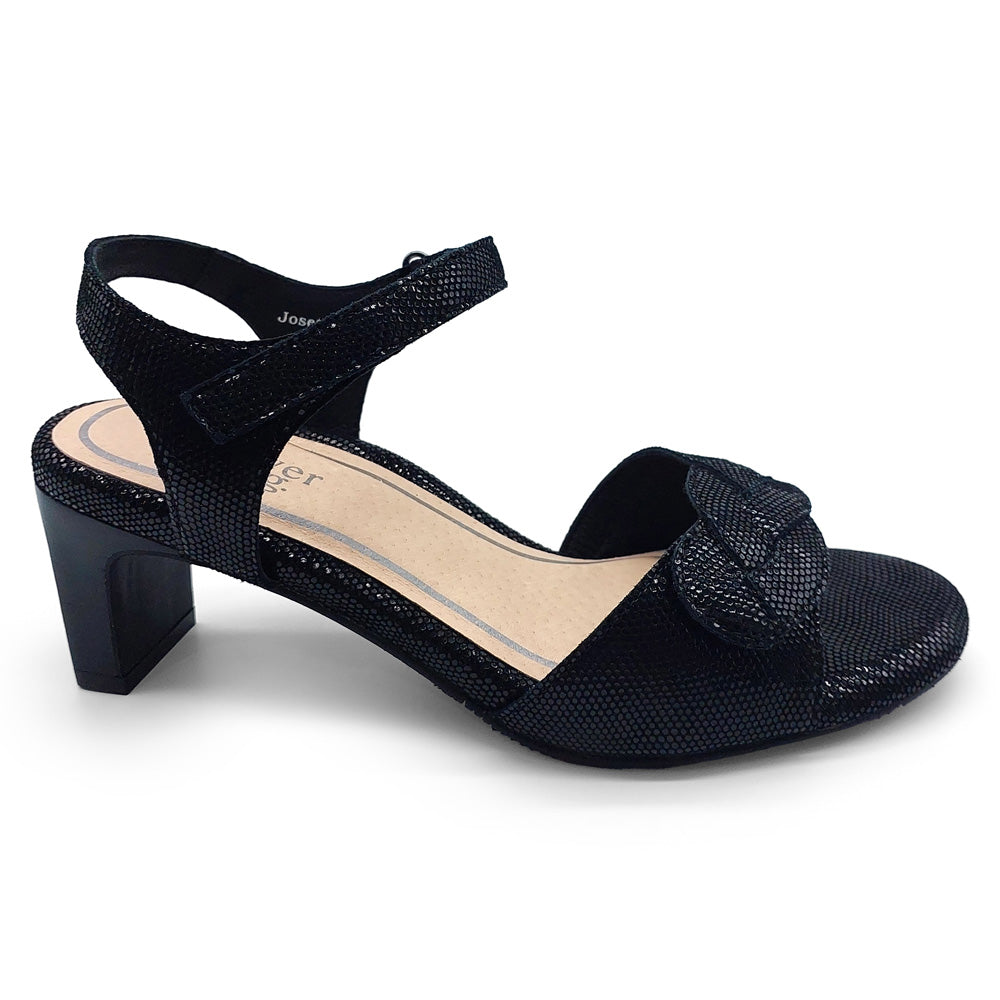 Silver Lining Women's Josette Black Sparkle  Natural Fit Footwear