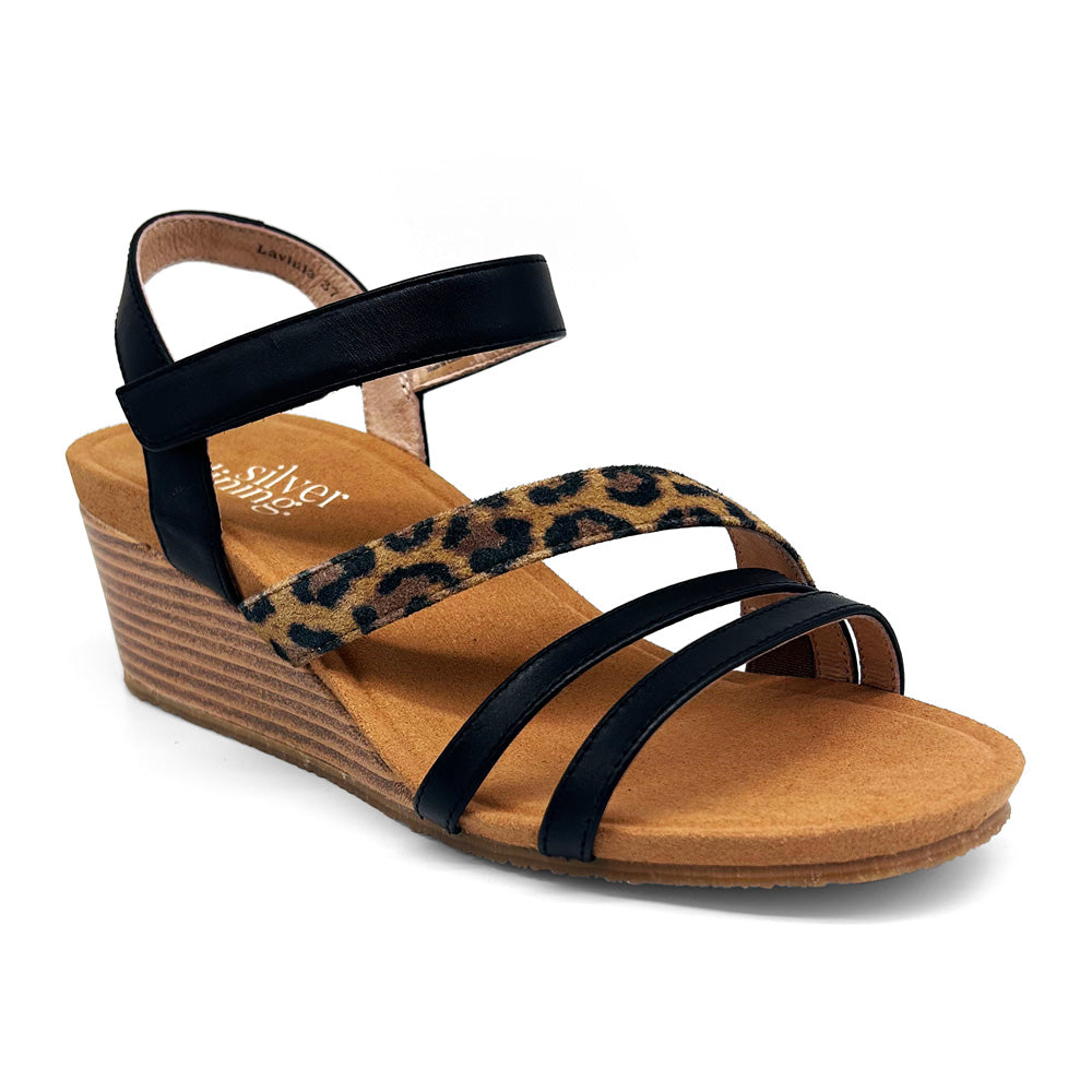 Silver Lining Women's Lavinia Black/Leopard Combo
