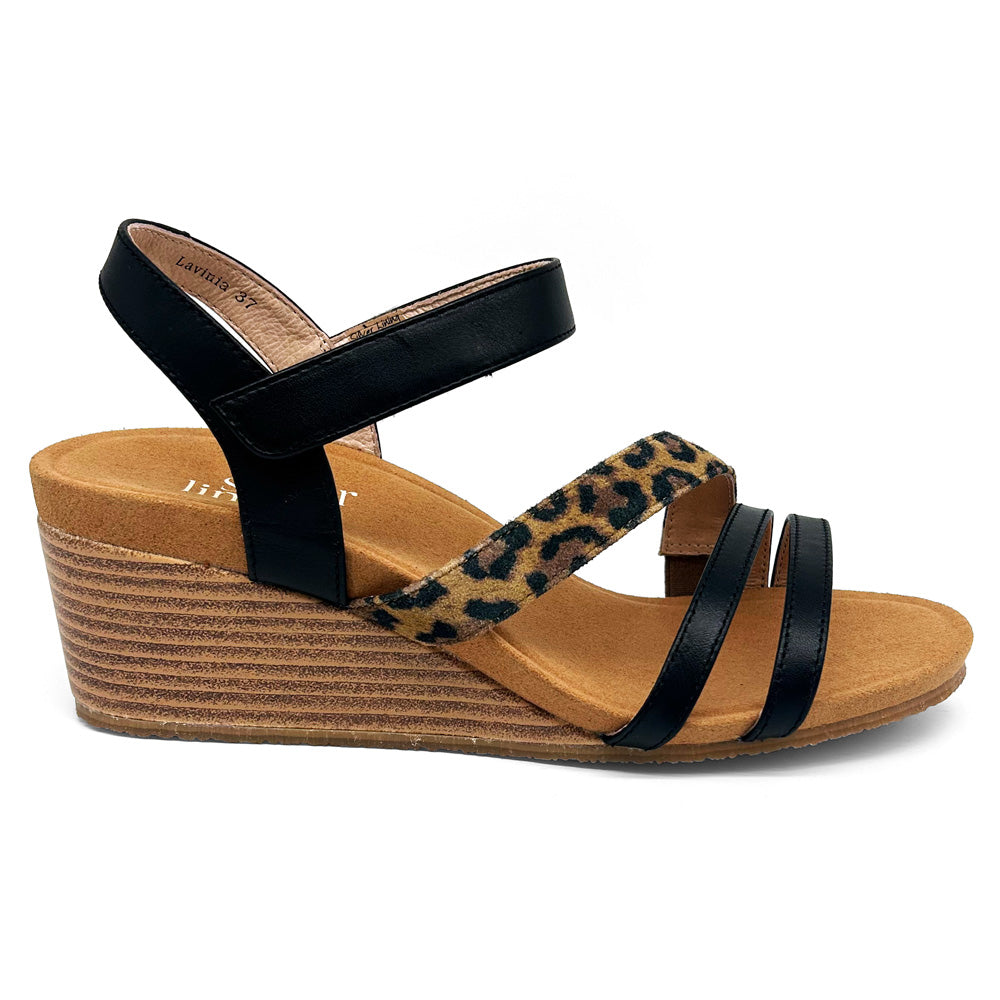 Silver Lining Women's Lavinia Black/Leopard Combo