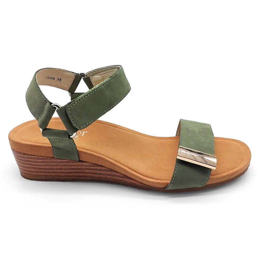 Silver Lining Women's Utica Khaki Nubuck  Natural Fit Footwear
