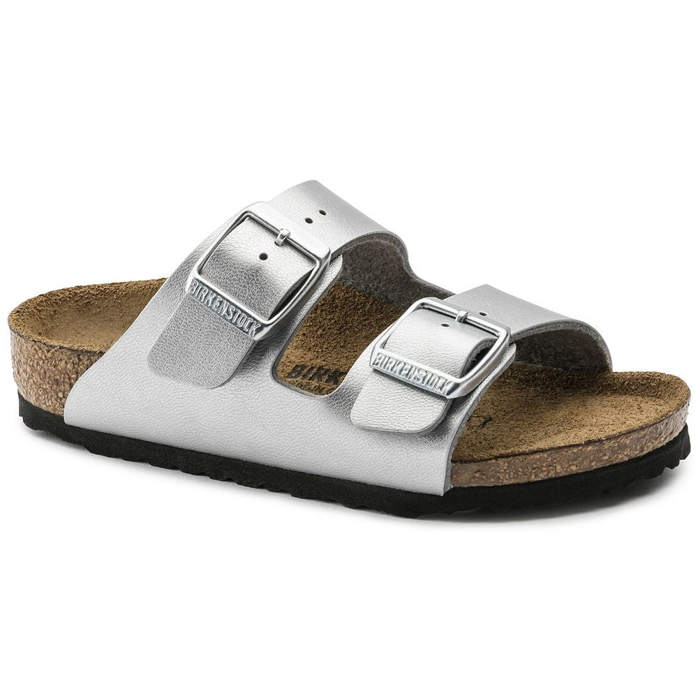 Birkenstock Arizona Birko Flor Silver Natural Fit Footwear