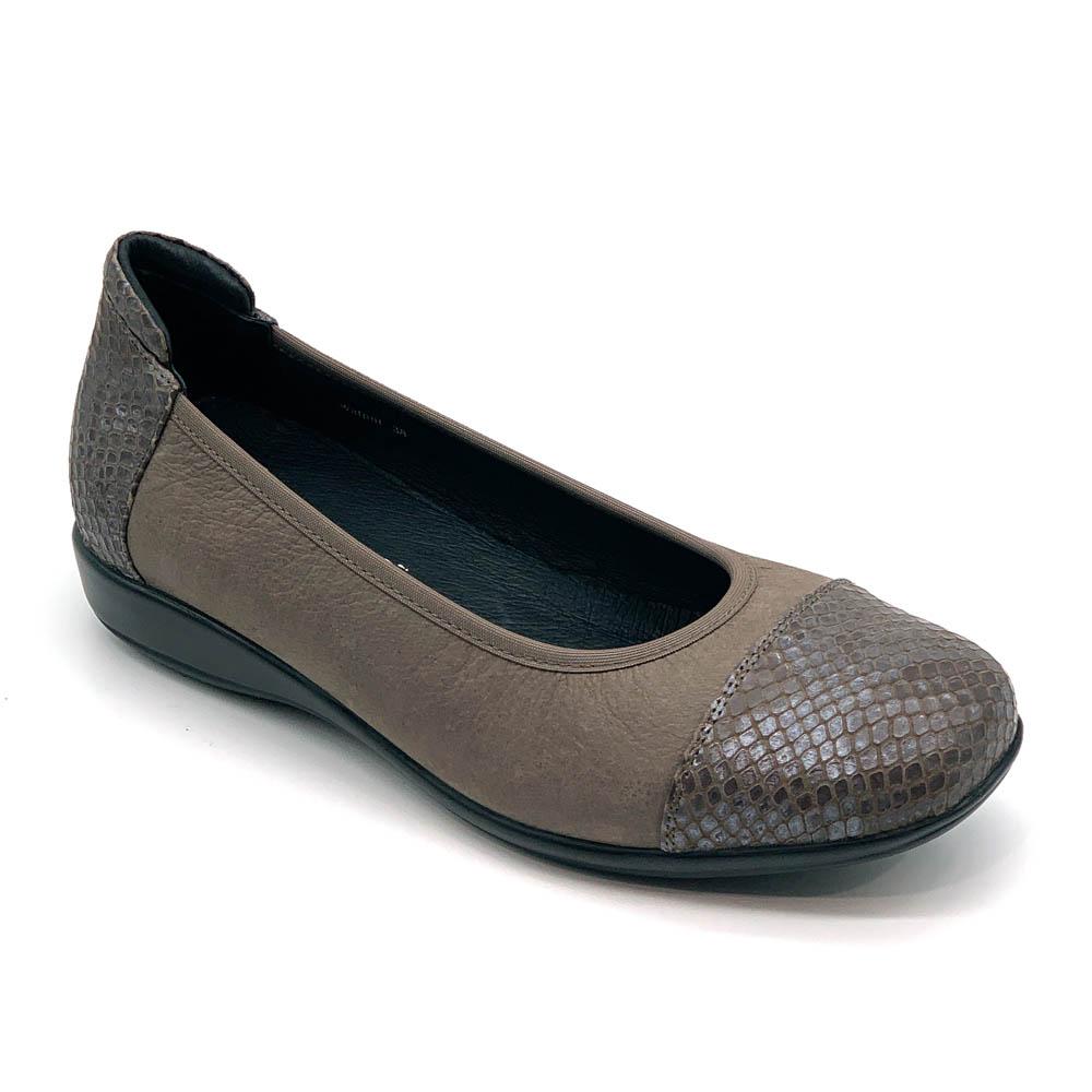 Klouds Women's Walnut Taupe Snake Combo  Natural Fit Footwear
