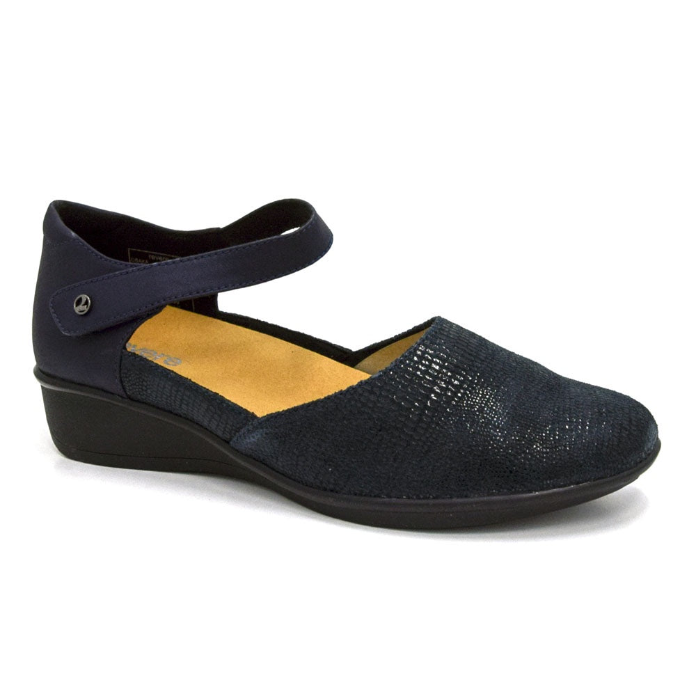Revere Women's Osaka Navy Lizard/Sapphire Natural Fit Footwear