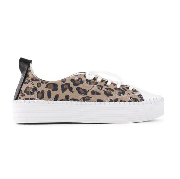 Bueno Women's Sailor White/Cameo Leopard  Natural Fit Footwear