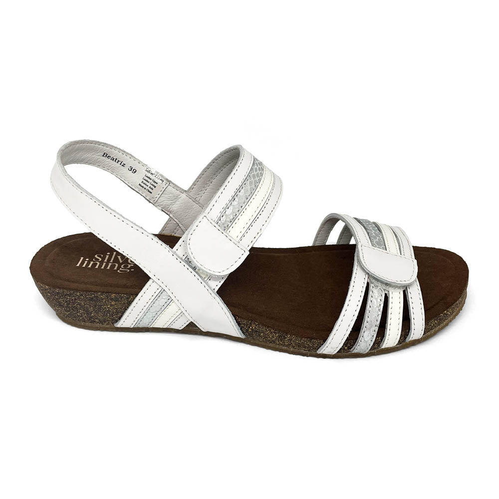 Silver Lining Women's Beatriz White Combo  Natural Fit Footwear
