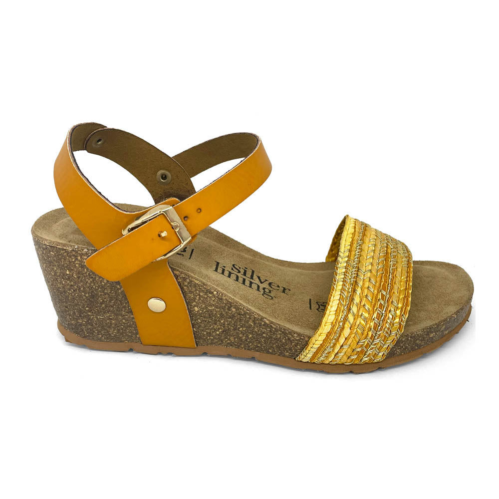 Silver Lining Women's Donna Multi Gold  Natural Fit Footwear