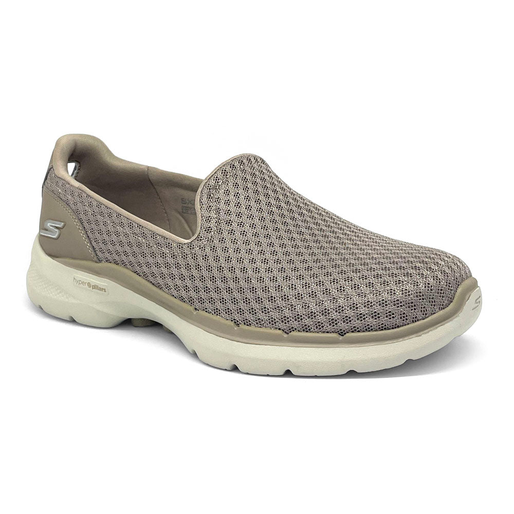 Skechers Women's Go Walk 6 Big Splash Taupe Natural Fit Footwear
