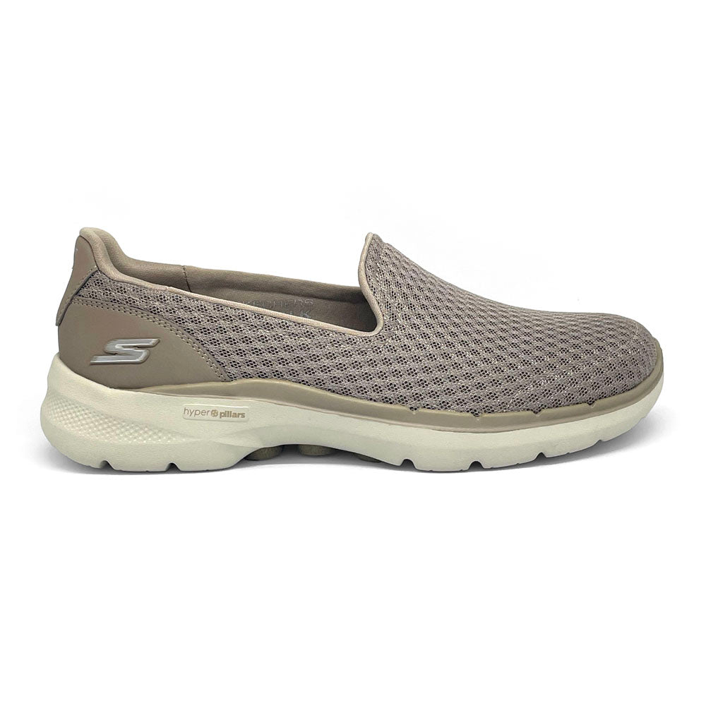 Skechers Women's Go Walk 6 Big Splash Taupe Natural Fit Footwear