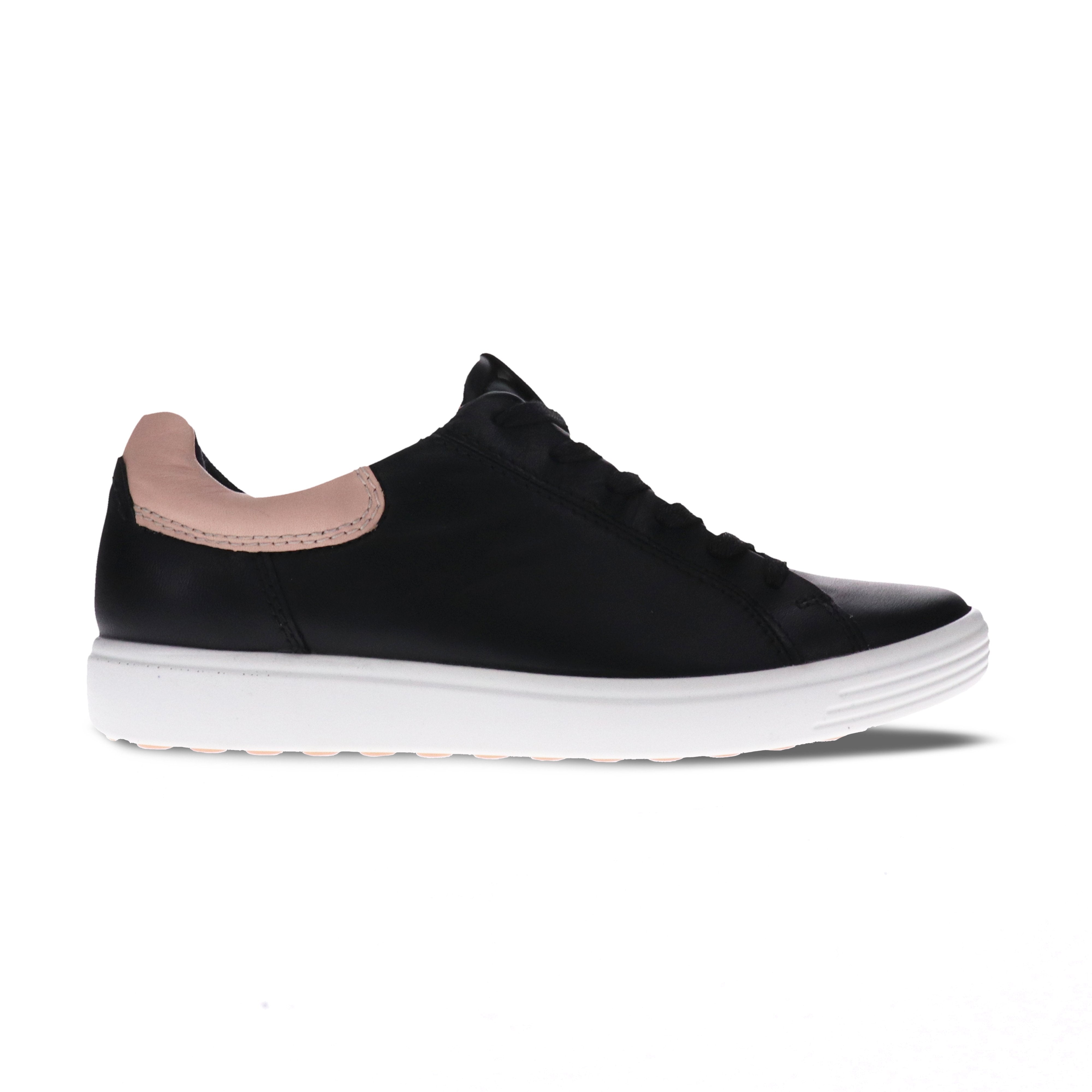 ECCO Women's Soft 7 Street Black Rose Dust  Natural Fit Footwear