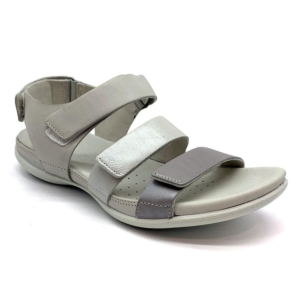 ECCO Women's Flash 3 Strap Wild Dove White Shadow Natural Fit Footwear