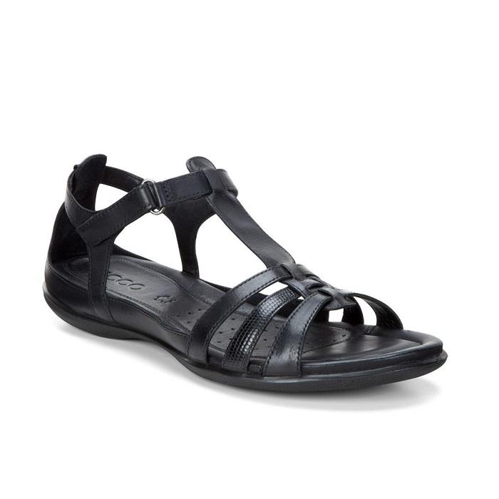 ECCO Women's Flash T-Bar Sandal Black  Natural Fit Footwear