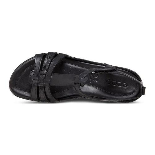 ECCO Women's Flash T-Bar Sandal Black Natural Fit Footwear