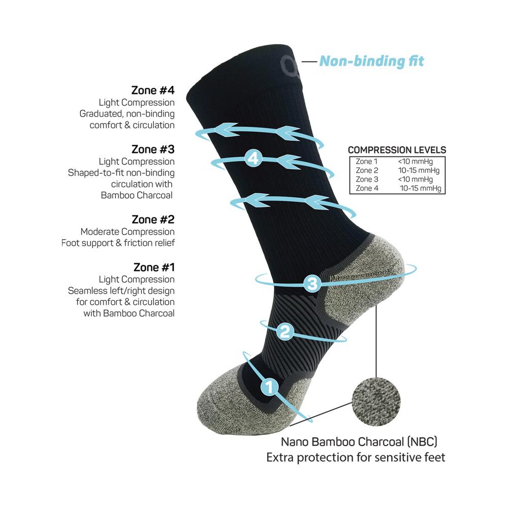 OS1st WP4 Wellness Performance Crew Sock White  Natural Fit Footwear