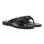 Agave Toe Post Sandal - Black Leather