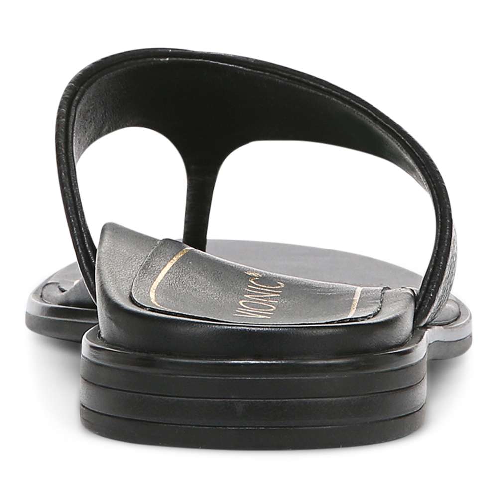 Agave Toe Post Sandal - Black Leather
