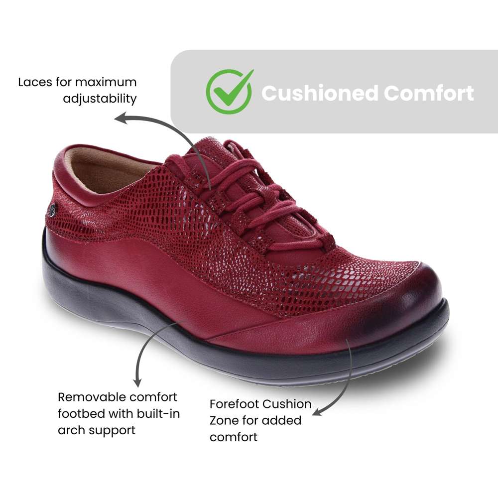 Alberta Lace-Up Casual Sneaker - Cherry Lizard