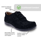 Alberta Lace-Up Casual Sneaker - Black Lizard