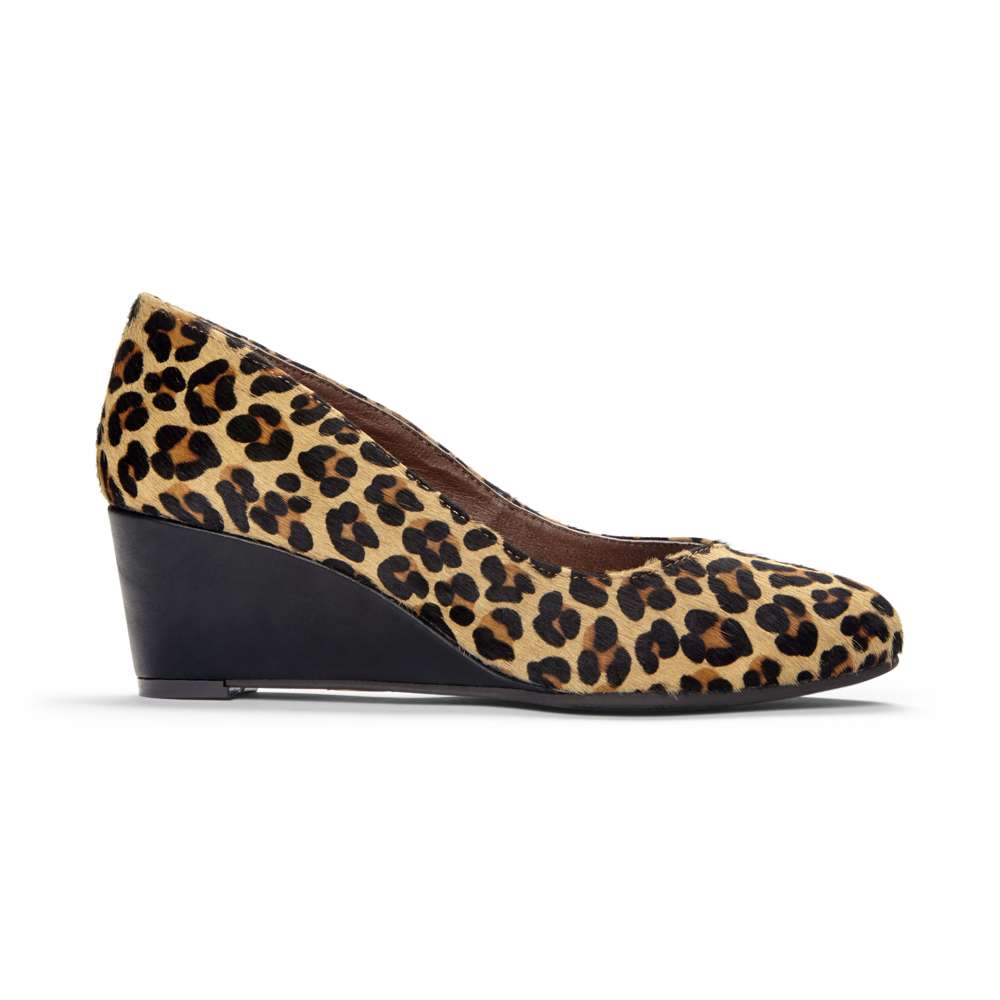 Antonia Wedge - Tan Leopard