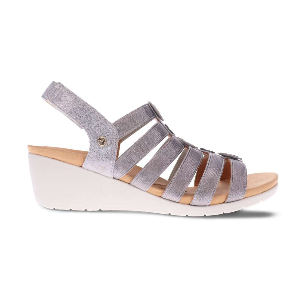 Bari Floral Wedge Sandal - Gold Wash