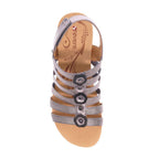 Bari Floral Wedge Sandal - Gunmetal