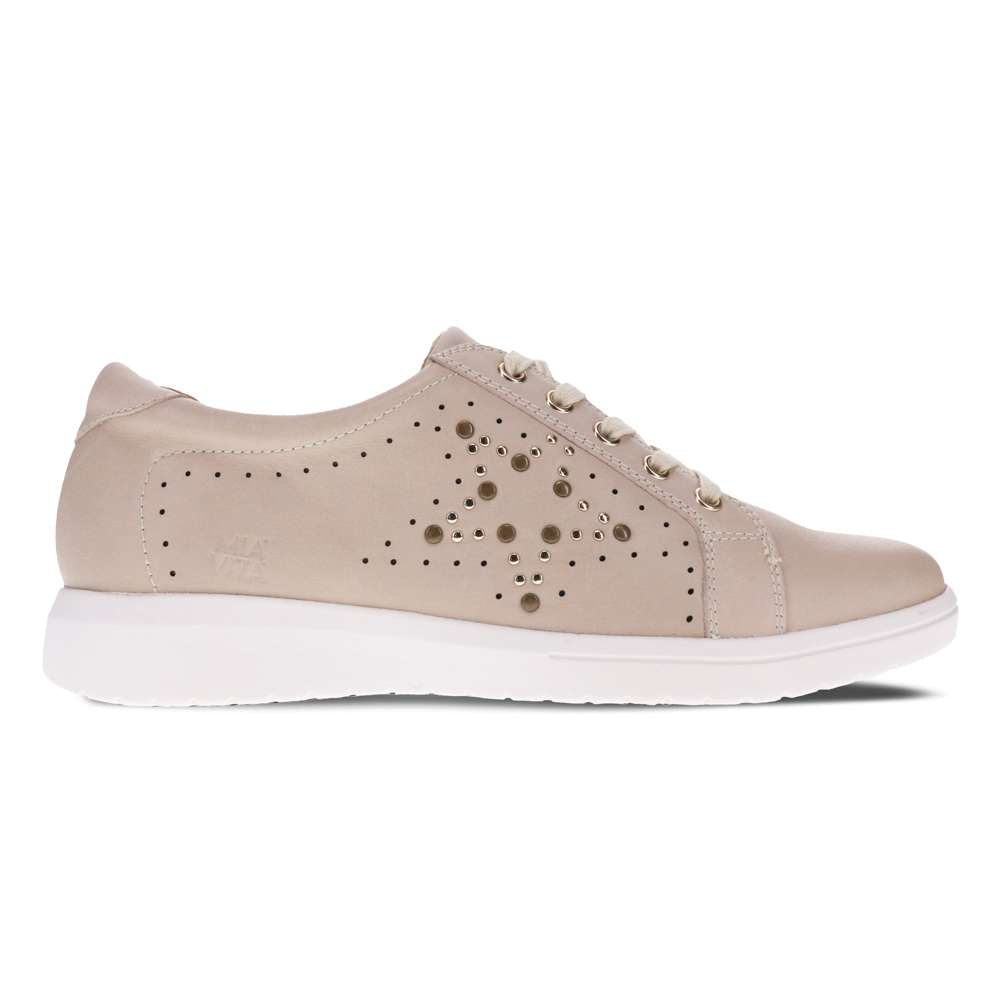 Basha Lace-Up Casual Sneaker - Beige