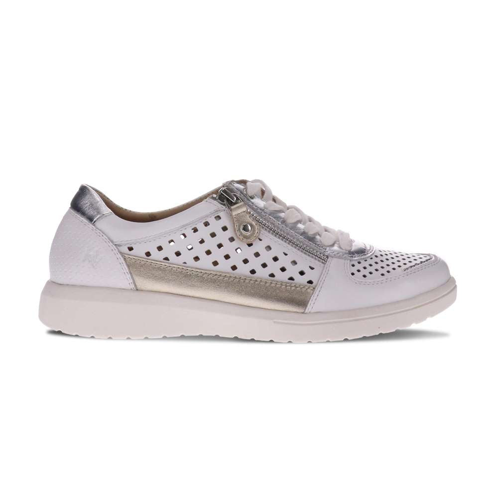 Baxley Zip Casual Sneaker - White/Silver
